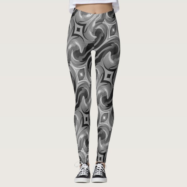 Gray Swirl Leggings (Front)