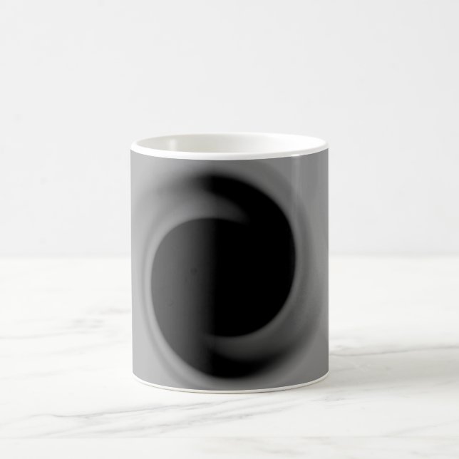 Gray swirling black hole coffee mug (Center)