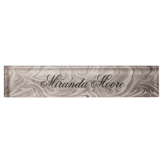 Gray swirls nameplate (Front)