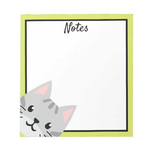 Gray Tabby Cat Blank Notepad