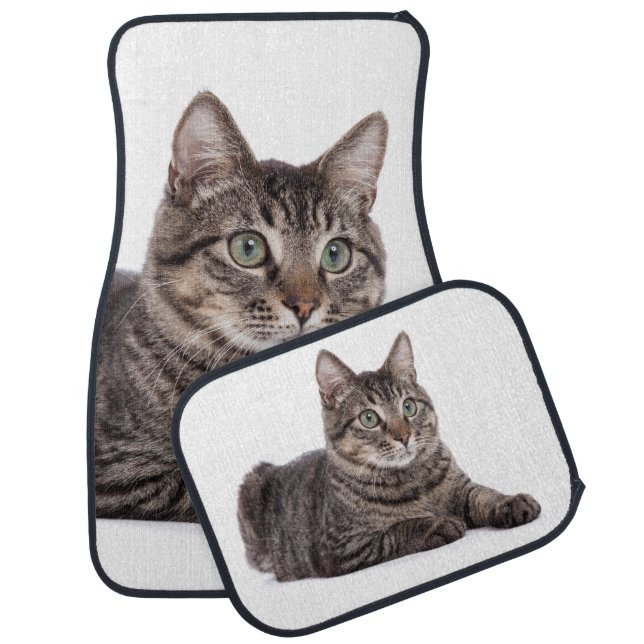 Gray Tabby Cat Car Floor Mat (Set)