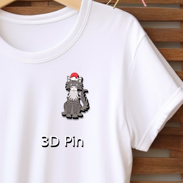 Gray Tabby Cat Christmas Pet Cutout Pin (Creator Uploaded)
