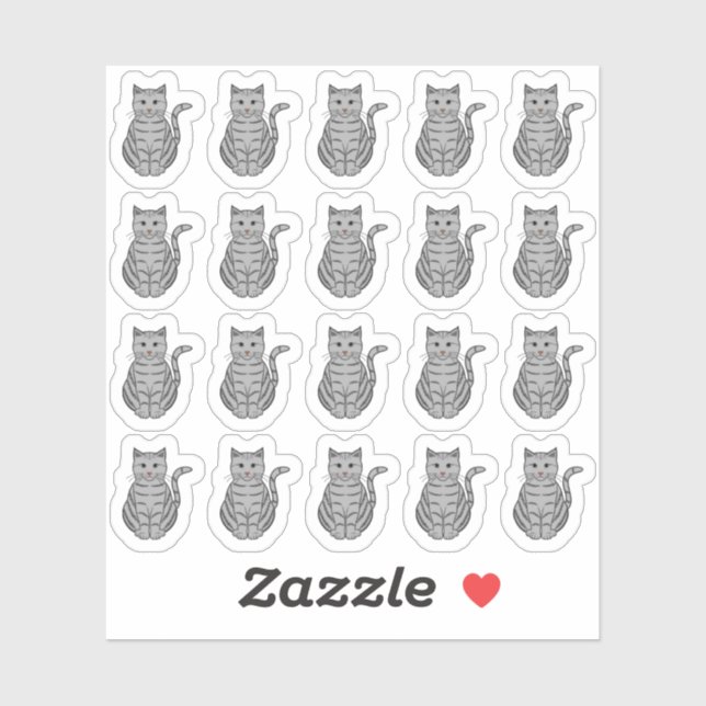 Gray Tabby Cat Decorative Pet Planner  Sticker (Sheet)