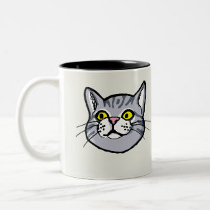 Gray Tabby Cat Drawing Mug