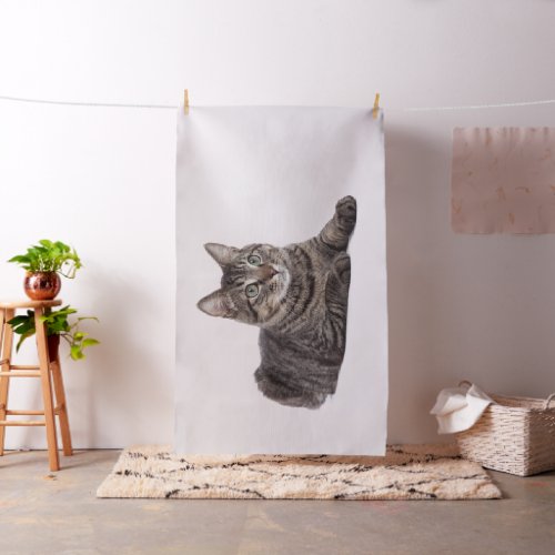 Gray Tabby Cat Fabric