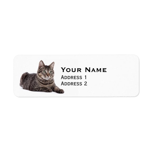 Gray Tabby Cat Label (Front)