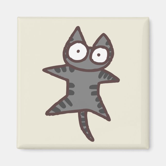 Gray Tabby Cat Magnet (Front)