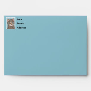 Gray Tabby Cat Painting - Cute Original Cat Art Envelope