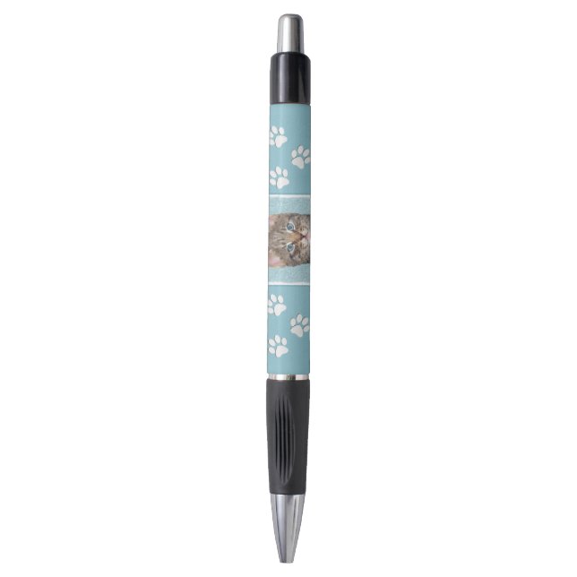 Gray Tabby Cat Painting - Cute Original Cat Art Pen (Front Vertical)
