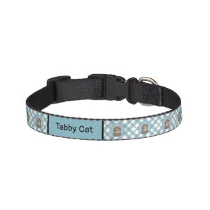 Gray Tabby Cat Painting - Cute Original Cat Art Pet Collar