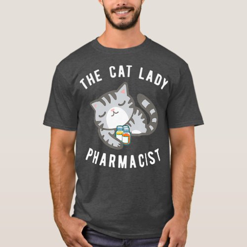 Gray Tabby Cat Pharmacist  Kitty Druggist Tee