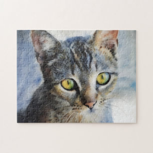 Gray Tabby Kitten Face Cat Puzzle