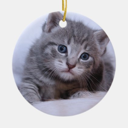 GRAY TABBY KITTEN ORNAMENT