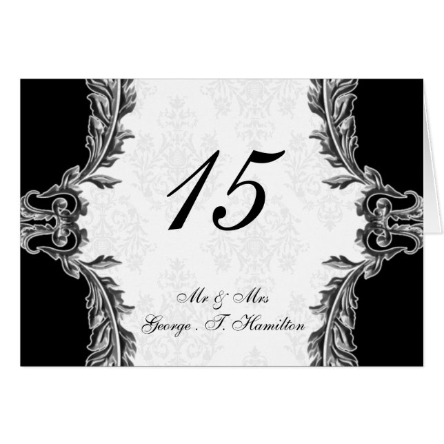 gray table seating card (Front Horizontal)