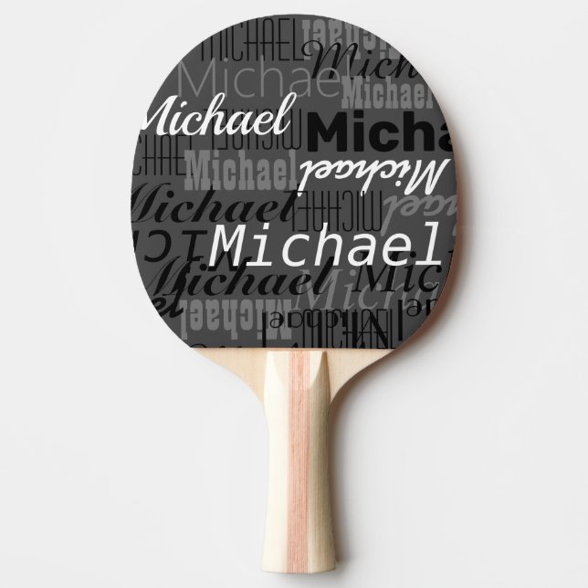  gray table-tennis player name cool ping pong paddle (Front)