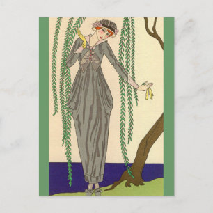 Gray Taffeta Gown George Barbier Postcard