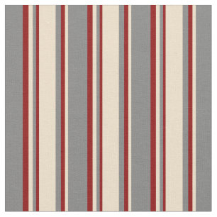 Gray, Tan, and Dark Red Colored Pattern Fabric