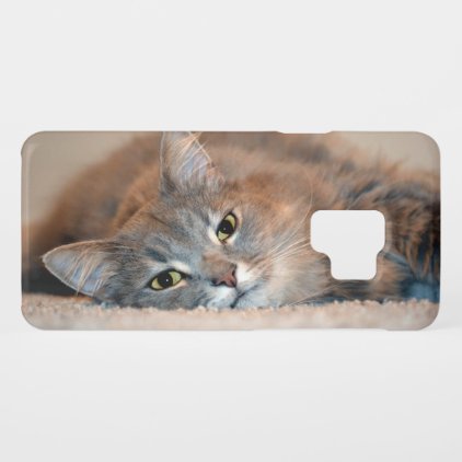 Gray, Tan, White Long-Haired Cat by Shirley Taylor Case-Mate Samsung Galaxy S9 Case