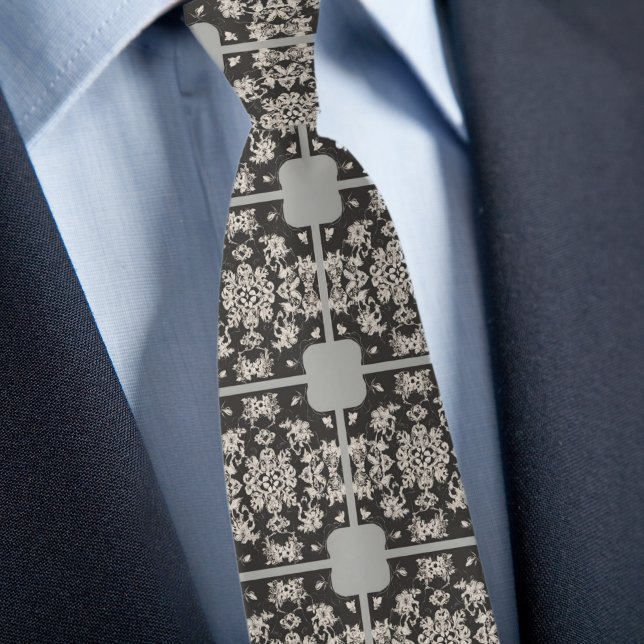 Gray Taupe Tile Pattern Necktie (Creator Uploaded)