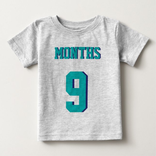Gray & Teal Baby | Sports Jersey Design T-Shirt (Front)
