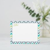 Gray Teal Green Zigzag Tribal Ikat Pattern (Standing Front)