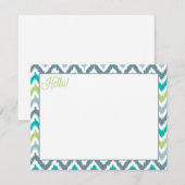 Gray Teal Green Zigzag Tribal Ikat Pattern (Front/Back)