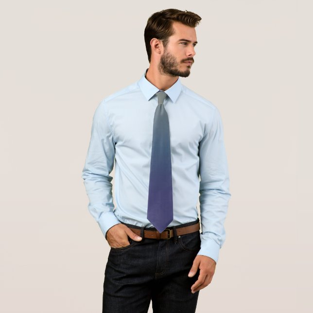 Gray-Teal-Purple Gradient Neck Tie (In Situ)