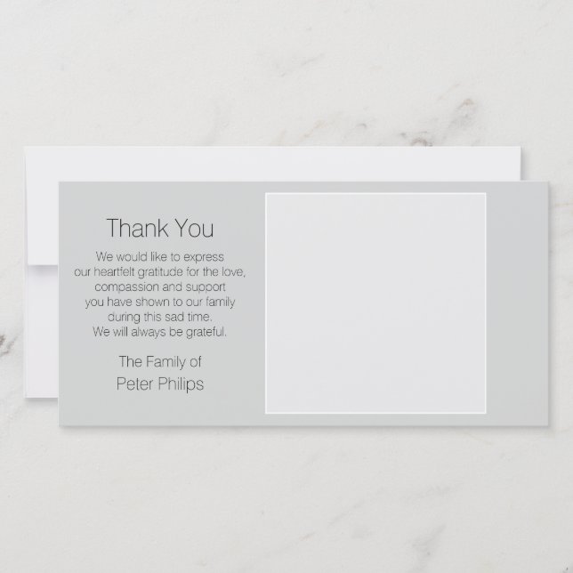 Gray Template Sympathy Thank You with white border (Front)