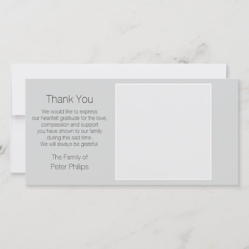 Gray Template Sympathy Thank You with white border