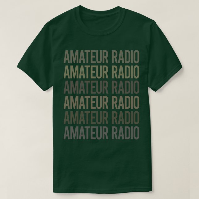 Gray Text Art Amateur Radio Ham Radio  T-Shirt (Design Front)
