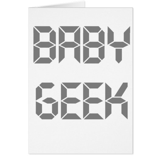 Gray Text Baby Geek Cards (Front)