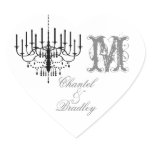 Gray Text Black Chandelier Monogram Custom Sticker