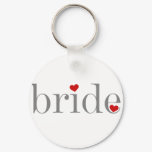 Gray Text Bride Keychain