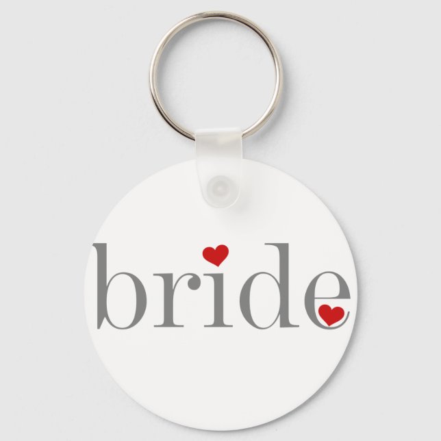 Gray Text Bride Keychain (Front)