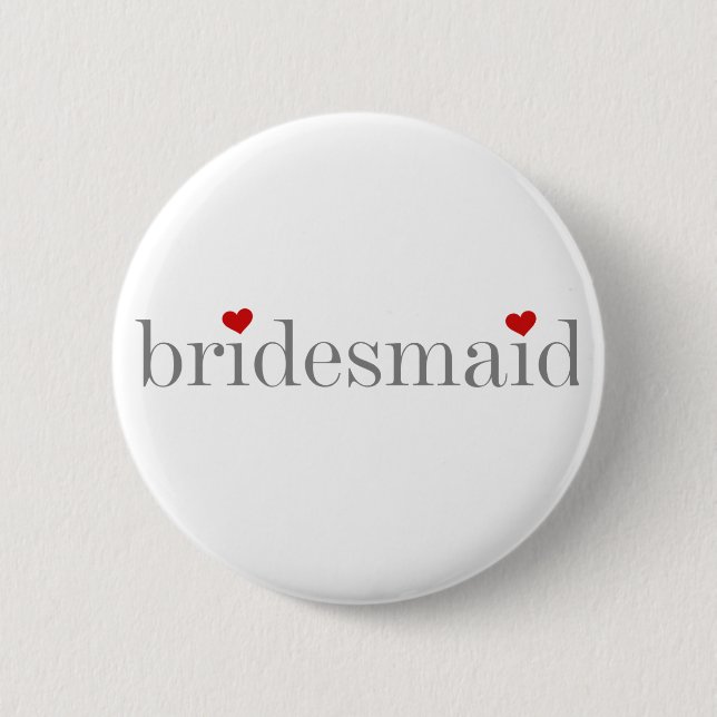 Gray Text Bridesmaid Button (Front)