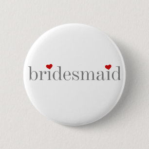 Gray Text Bridesmaid Button