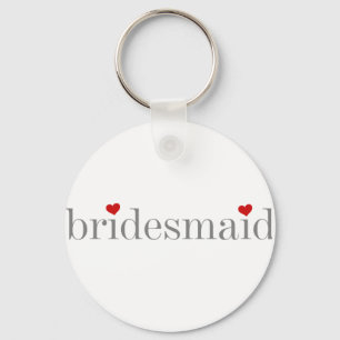 Gray Text Bridesmaid Keychain