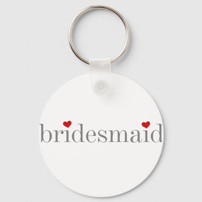 Gray Text Bridesmaid Keychain (Front)