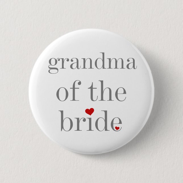Gray Text Grandma of Bride Button (Front)