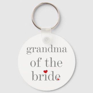 Gray Text Grandma of Bride Keychain