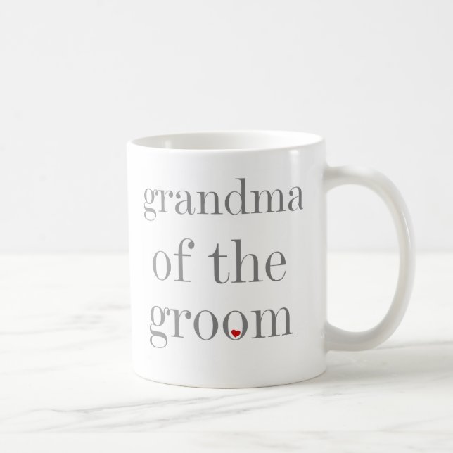 Gray Text Grandma of Groom Coffee Mug (Right)