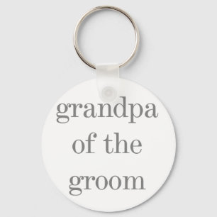 Gray Text Grandpa of Groom Keychain