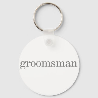 Gray Text Groomsman Keychain