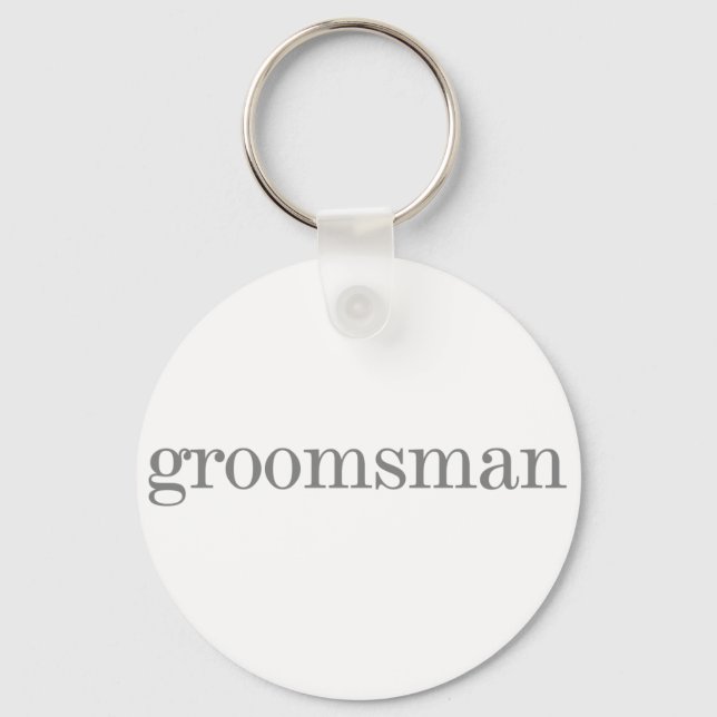Gray Text Groomsman Keychain (Front)