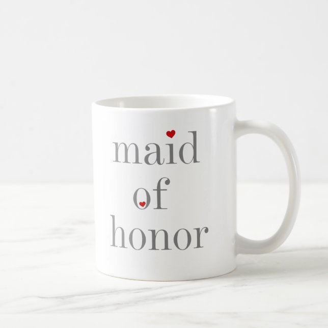 Gray Text Maid of Honor Coffee Mug (Right)