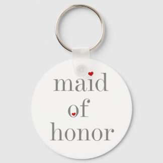 Gray Text Maid of Honor Keychain