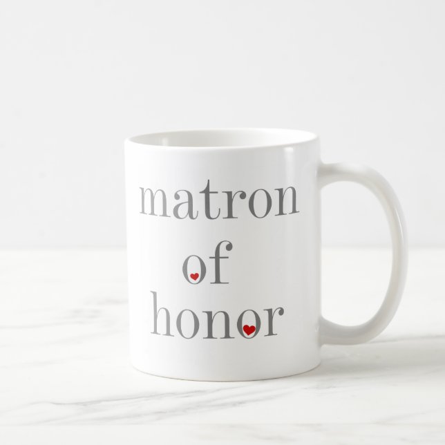 Gray Text Matron of Honor Coffee Mug (Right)