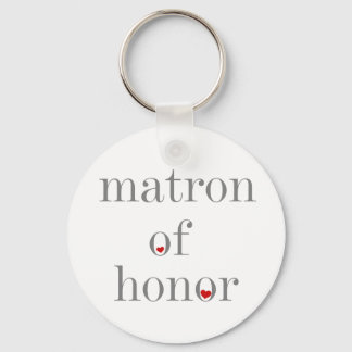 Gray Text Matron of Honor Keychain