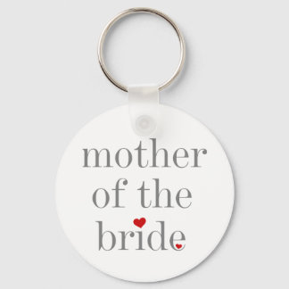 Gray Text Mother of Bride Keychain