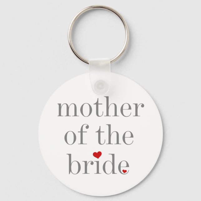 Gray Text Mother of Bride Keychain (Front)
